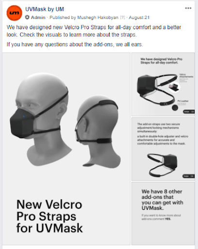 Facebook group UV mask