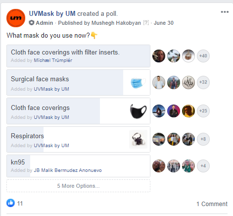 Facebook group marketing UVmask