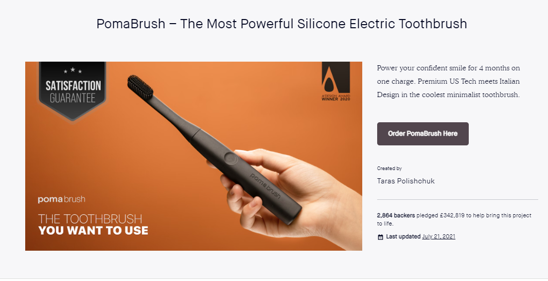 Poma Brush Kickstarter Success