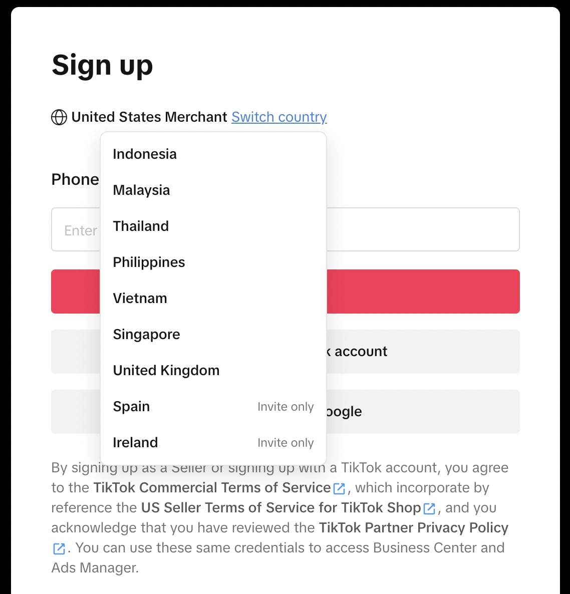 tiktok signup