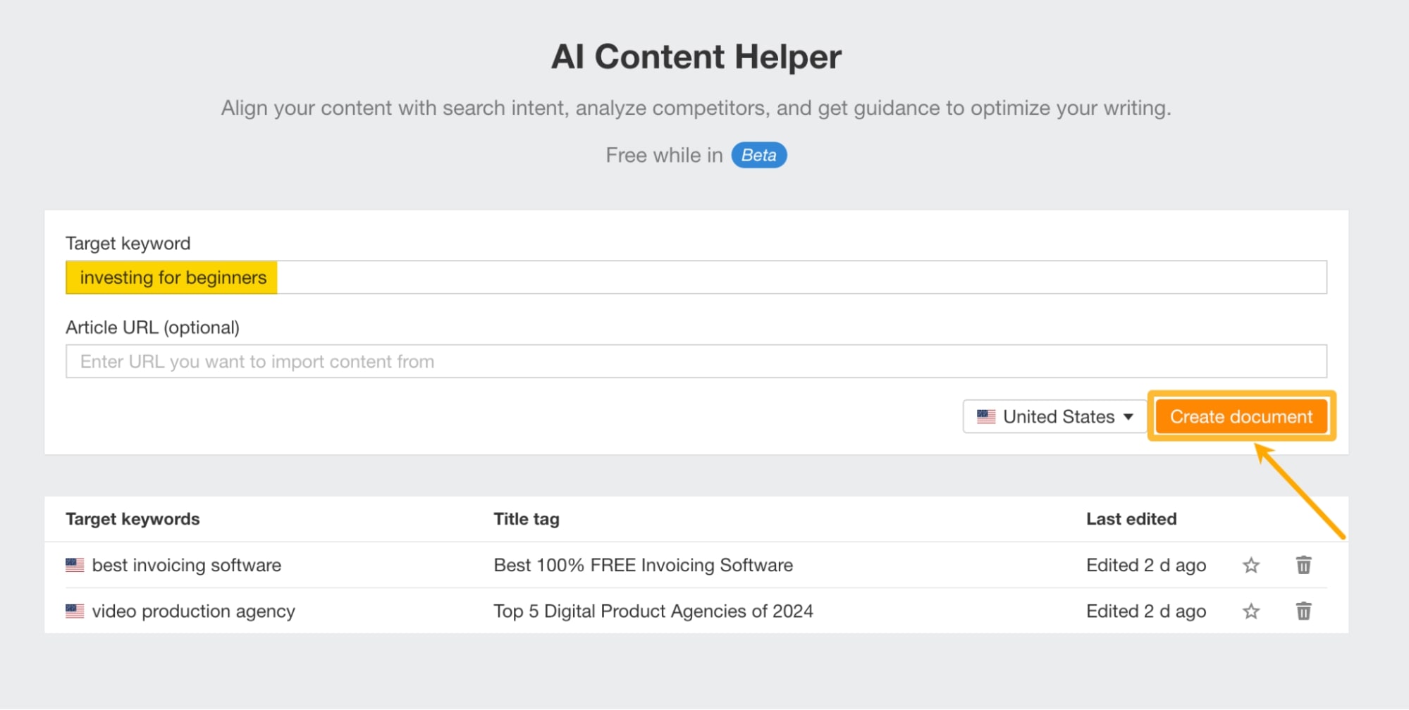 Ahrefs' AI Content Helper